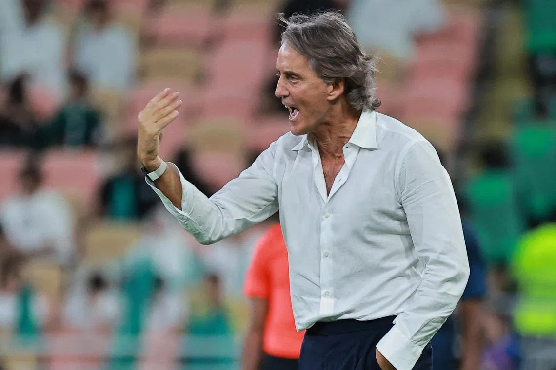 Italian coach Roberto Mancini during his ill-fated 14-month stint in charge of Saudi Arabia.