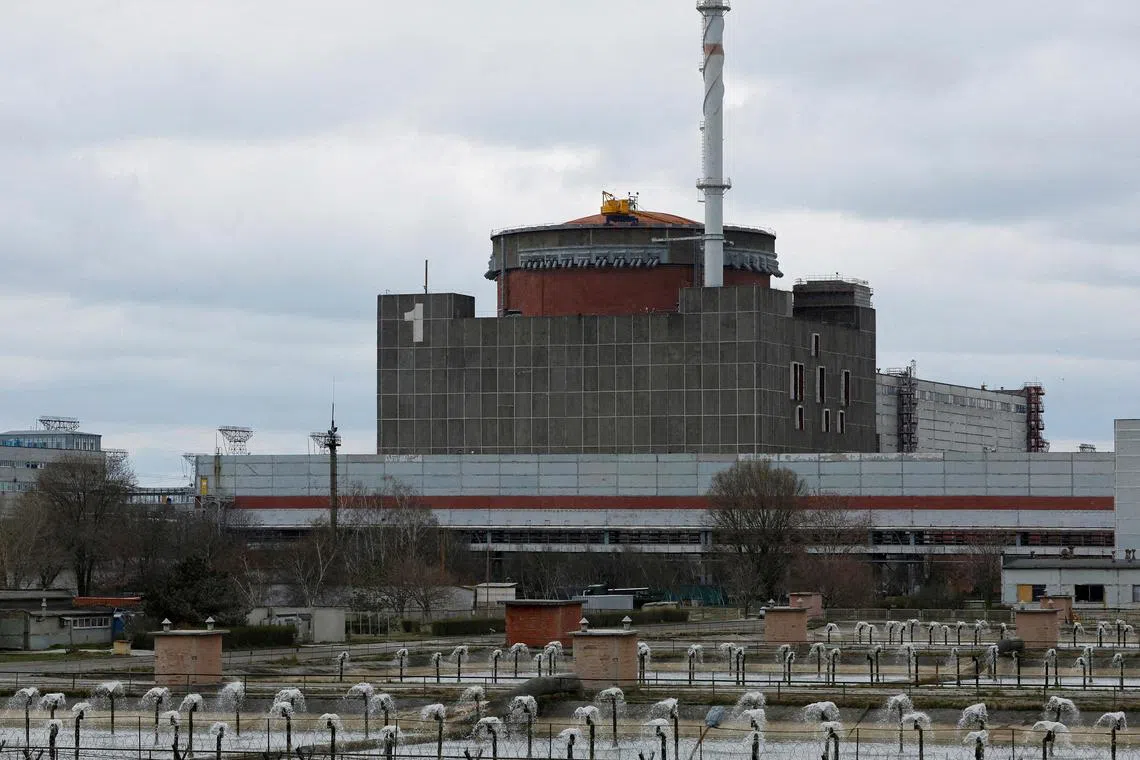 FILE PHOTO: A view shows the Zaporizhzhia Nuclear Power Plant in the course of Russia-Ukraine conflict outside Enerhodar in the Zaporizhzhia region, Russian-controlled Ukraine, March 29, 2023. REUTERS/Alexander Ermochenko//File Photo
