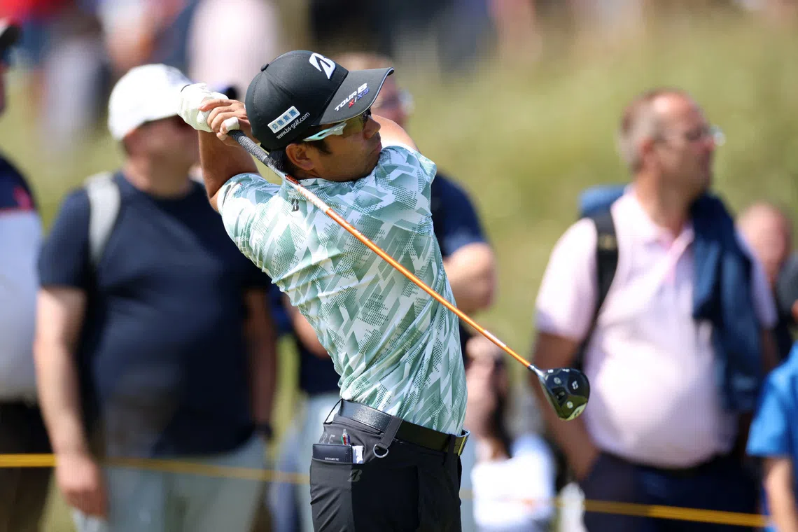 Golf - The 151st Open Championship - Royal Liverpool, Hoylake, Britain - July 20, 2023 Japan's Kazuki Higa tees off on the 7th hole during the first round. REUTERS/Phil Noble