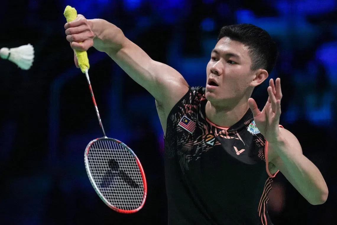 Malaysia's Lee Zii Jia was playing in his first tournament without a coach.
