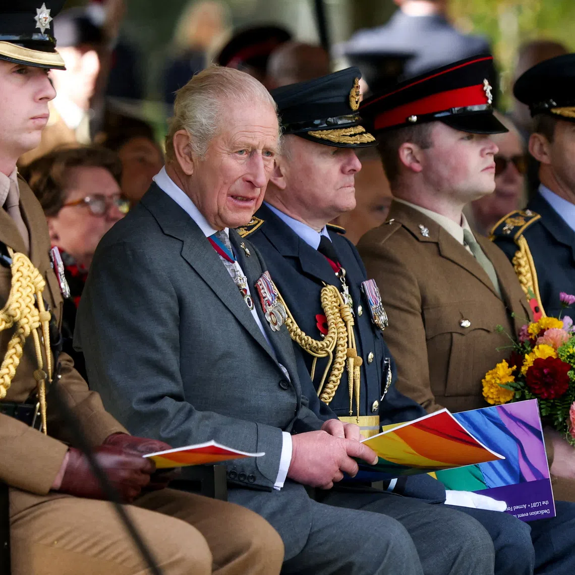Britain’s King Charles attends the LGBTQ+ Armed Forces Dedication Ceremony at the National Memorial Arboretum in Alrewas, Staffordshire, Britain October 27,  2025. REUTERS/Phil Noble/Pool
