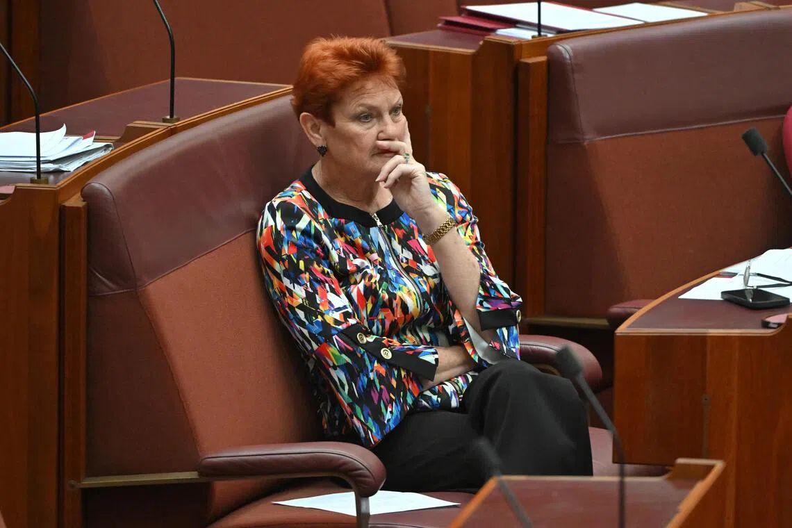 In November, Ms Pauline Hanson wore a burqa in parliament and was barred for seven days.