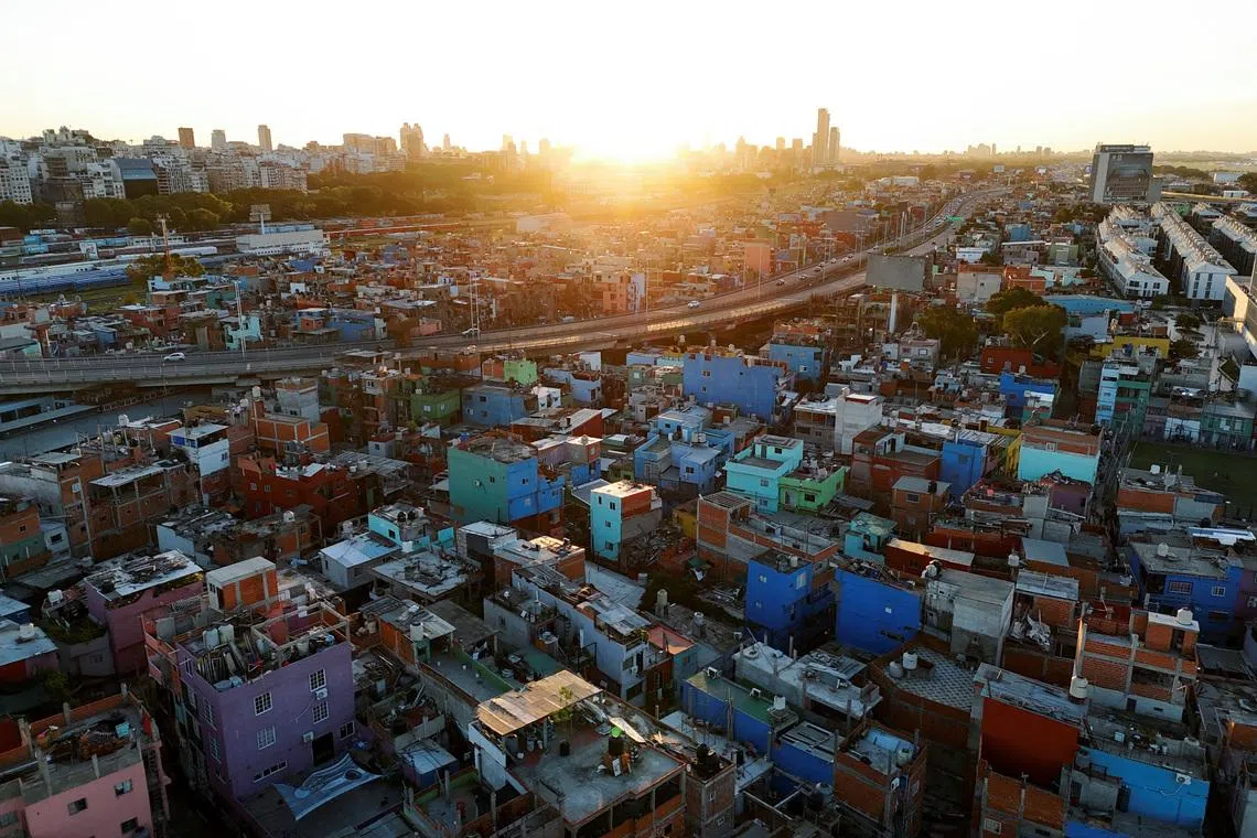 A drone view shows Barrio 31 Padre Carlos Mugica in Buenos Aires, Argentina April 4, 2026. REUTERS/Francisco Loureiro
