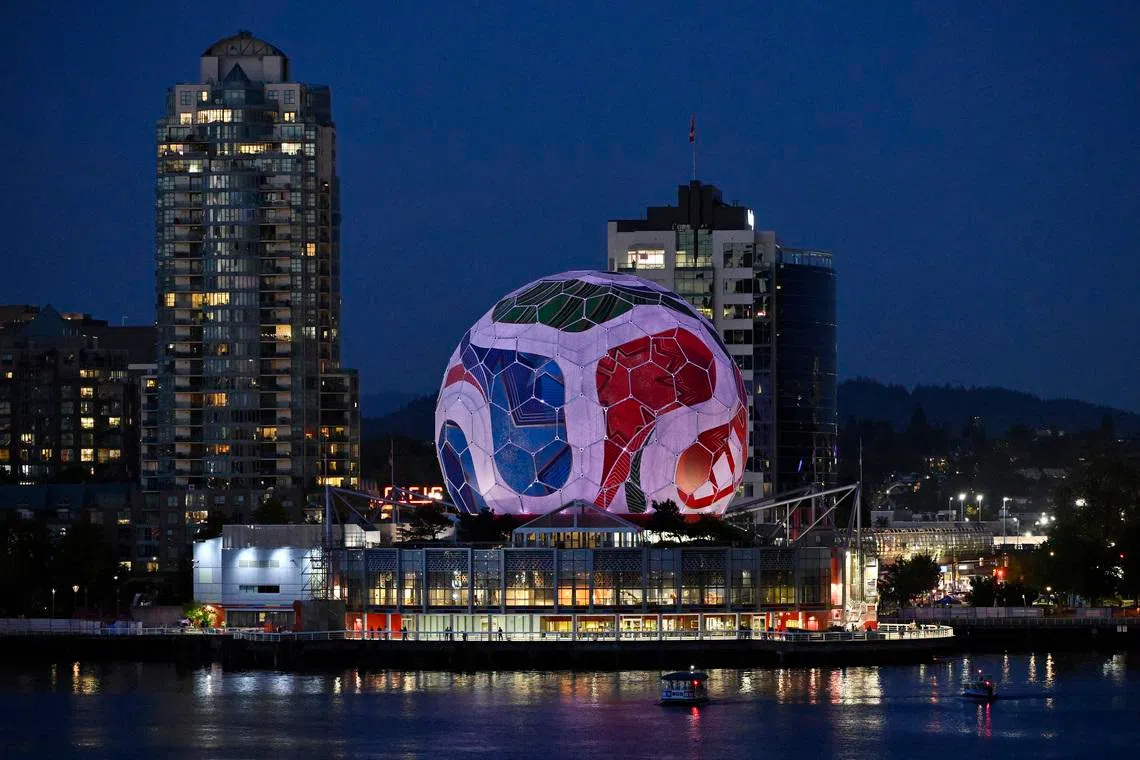 Soccer Football - FIFA World Cup 2026 - Vancouver, Canada - June 13, 2026 General view of the giant ball near BC Place during the match REUTERS/Jennifer Gauthier