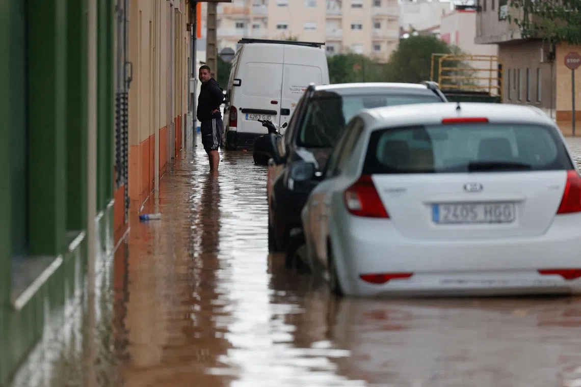 Spanish meteorological agency put the Valencia region in the highest red alert for extreme rainfalls.