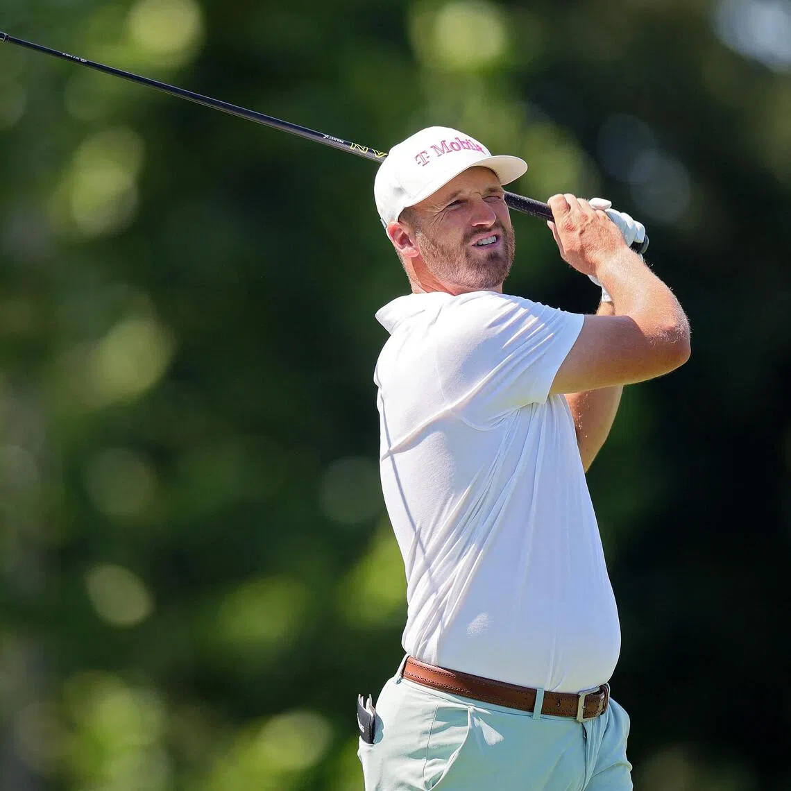Wyndham Clark teeing off on the eighth hole during the second round of the BMW Championship on Aug 21.