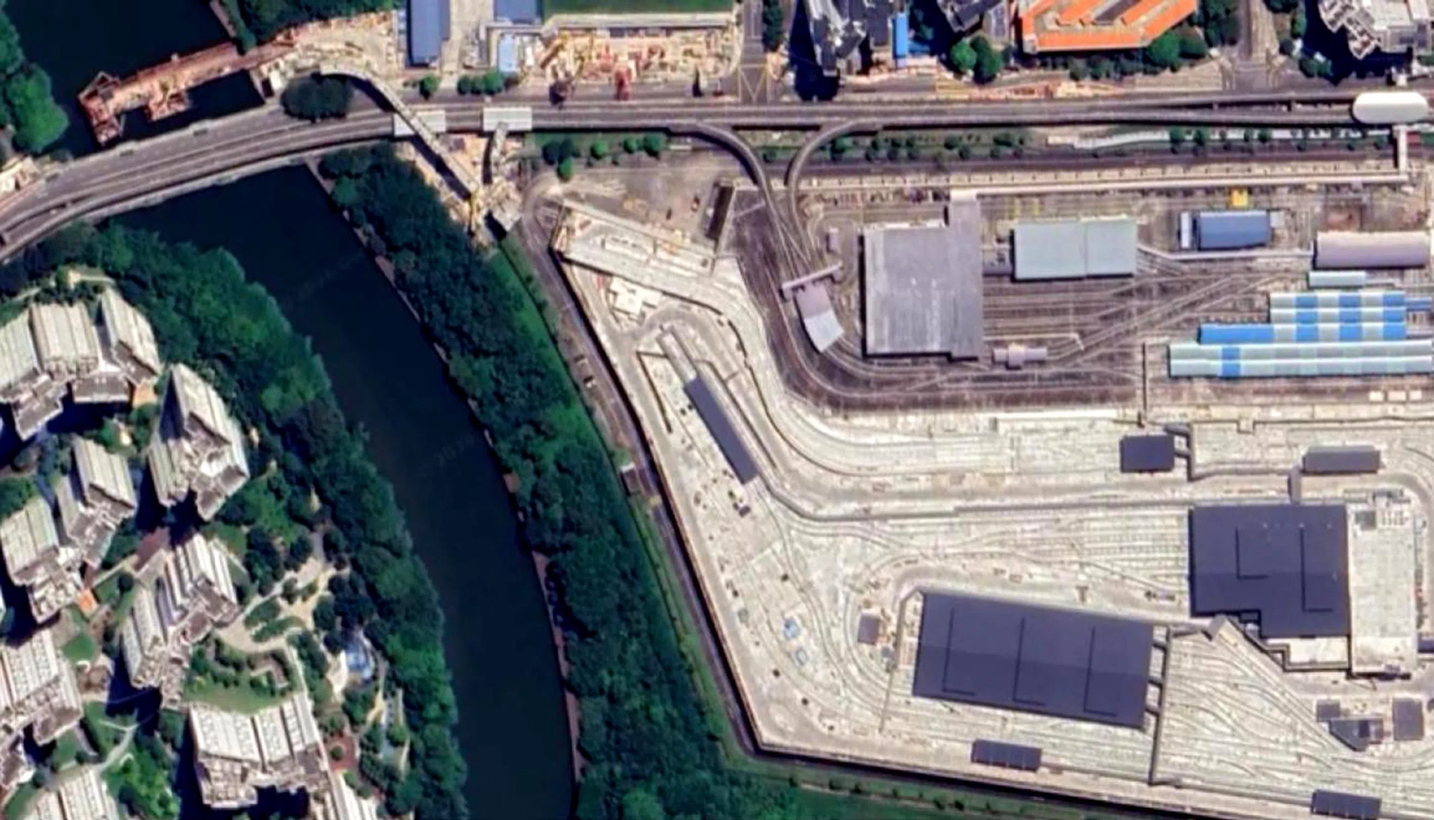An aerial view of the expanded SPLRT depot.