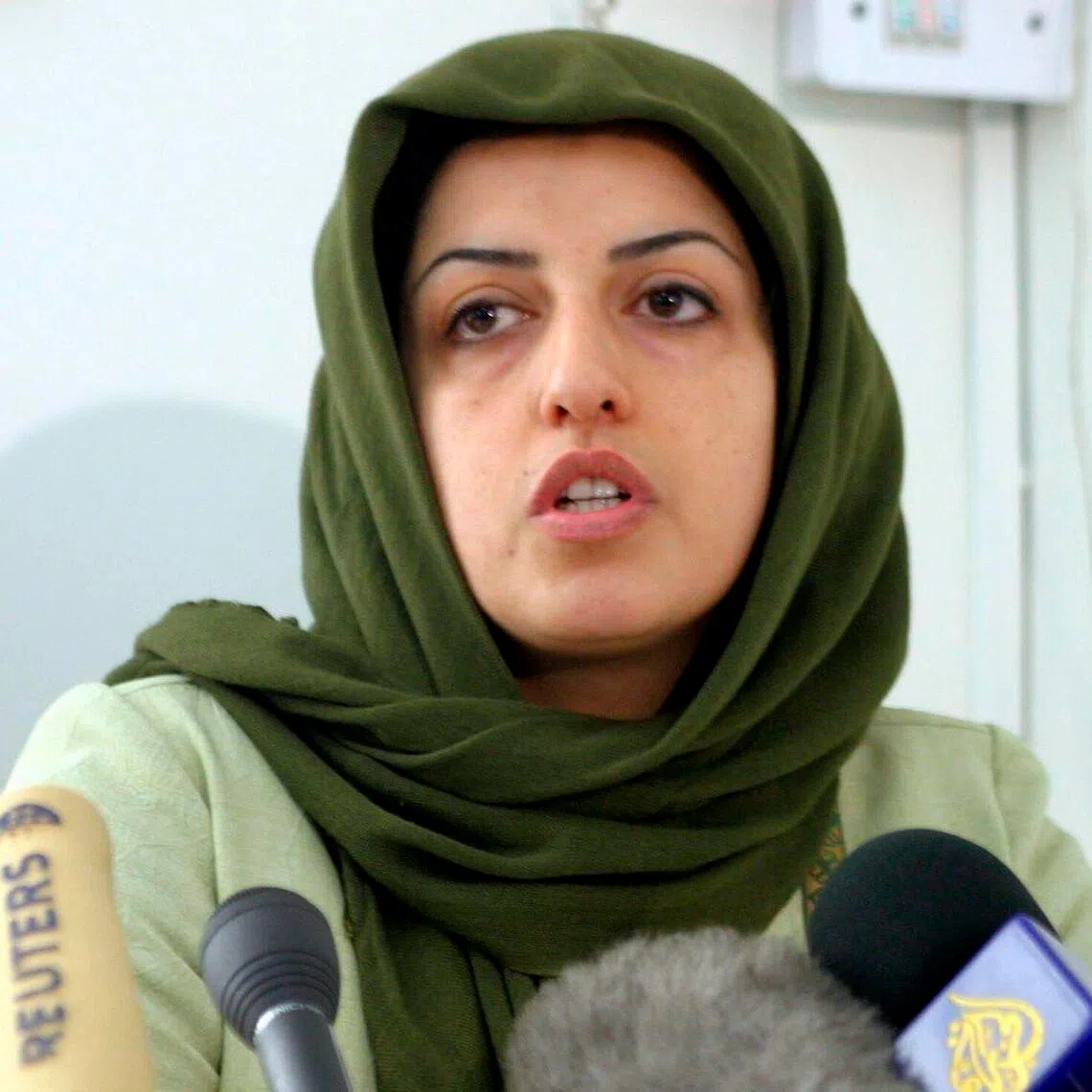  
Nobel Peace Prize laureate Narges Mohammadi's lawyer said she was beaten before her arrest, and social media reports say her whereabouts are unknown.