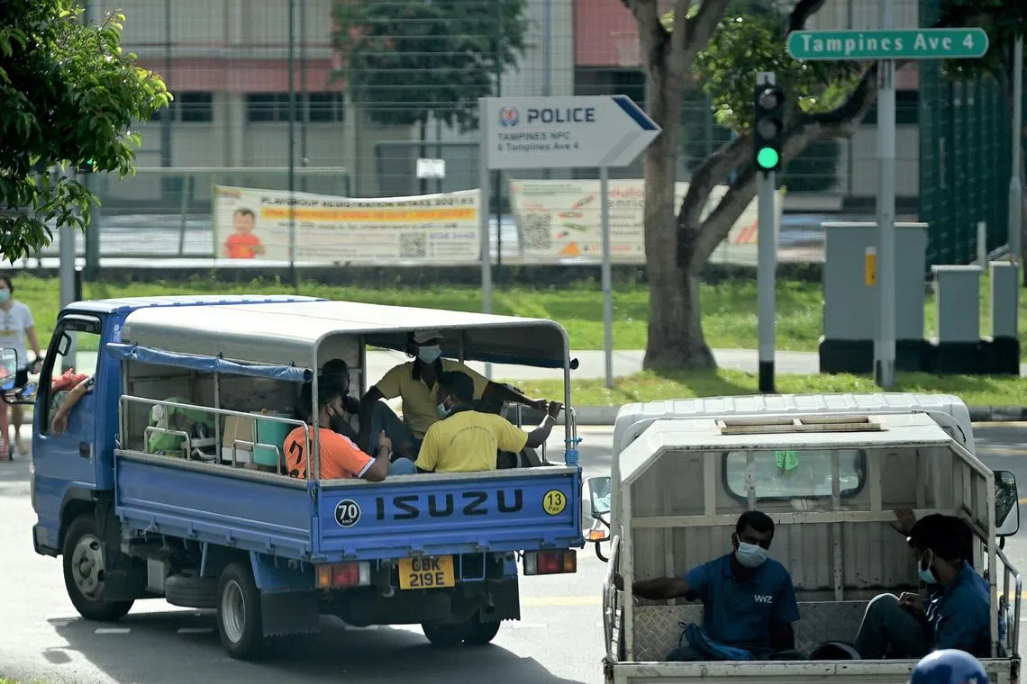 The workgroup will discuss the need for a timeline towards an eventual ban on ferrying workers on lorries.