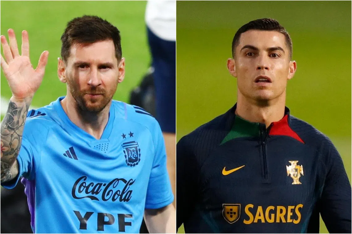 Will Lionel Messi (left) or Cristiano Ronaldo have the fairytale ending to their careers? Find out in this episode of ST Sports Talk.
