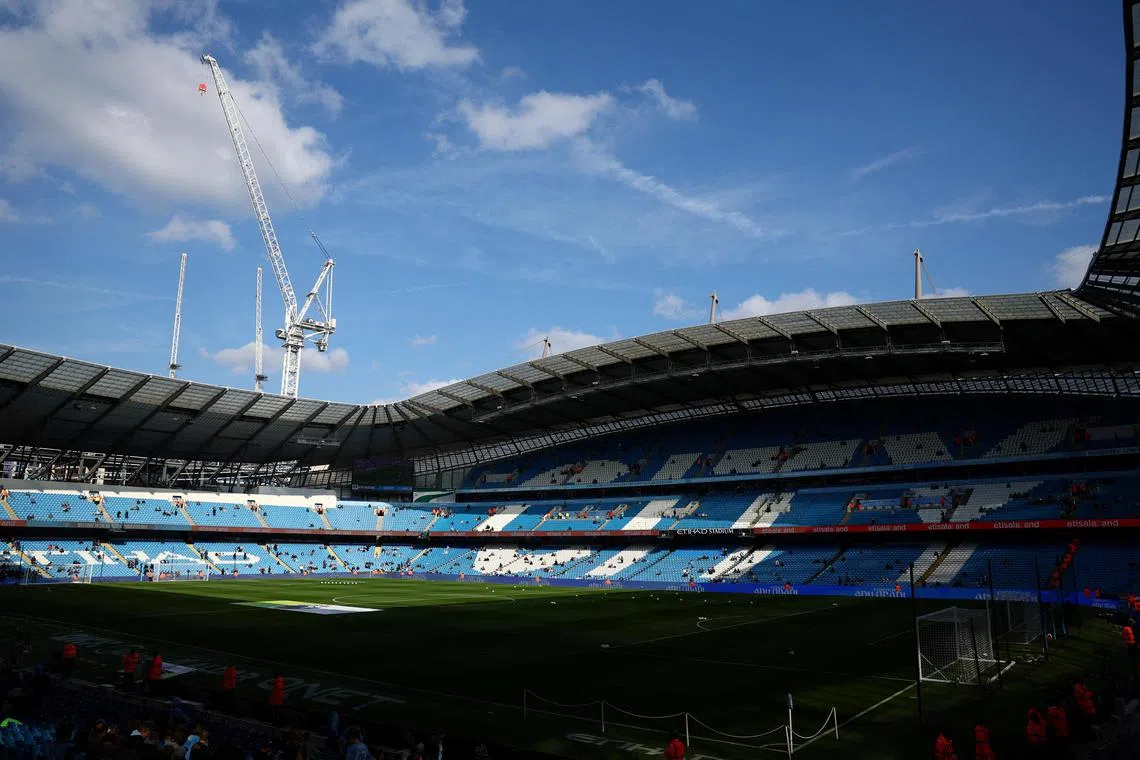A general view inside the Etihad Stadium before Manchester City's EPL match against Fulham on Oct 5.