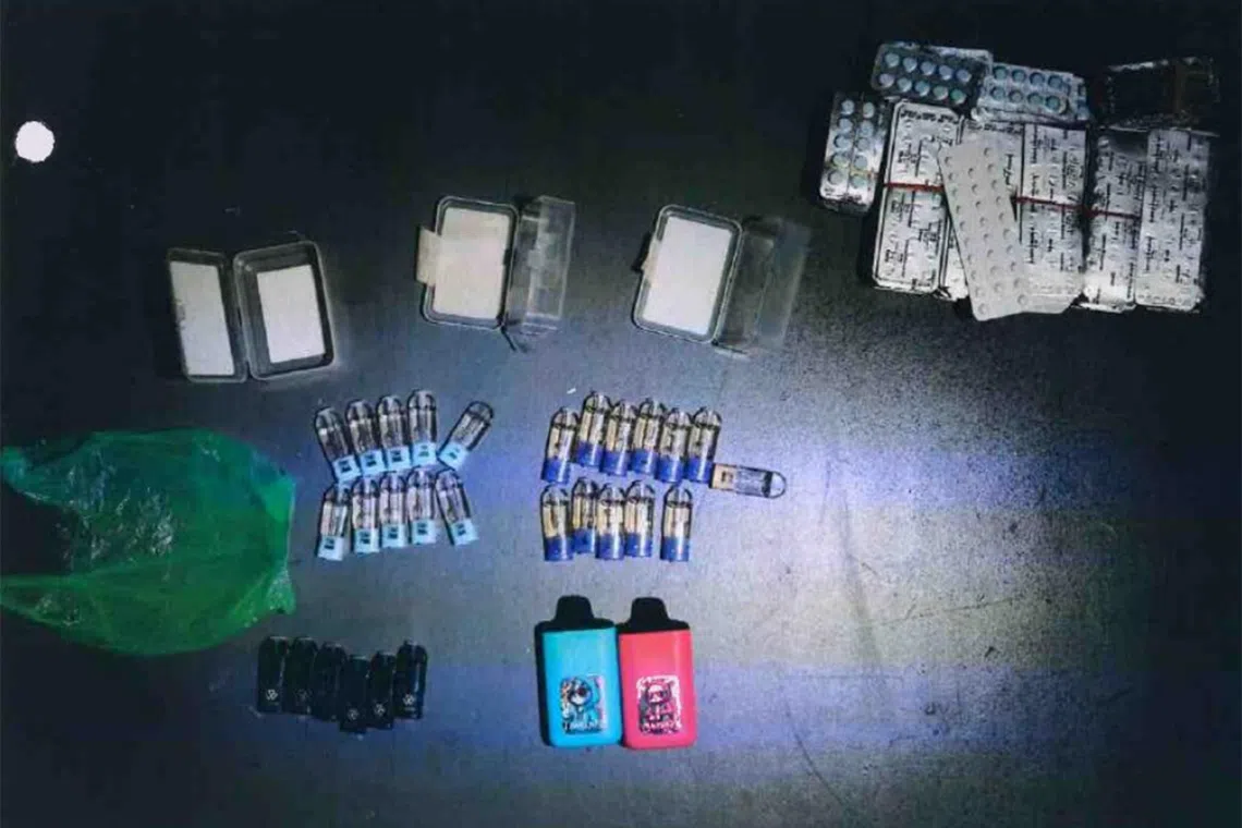 Kpods and other illicit drugs were stashed in a cabinet outside his home.