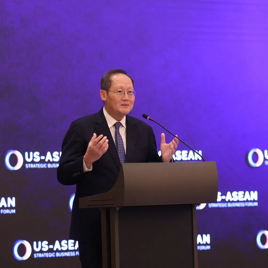 Minister for Trade and Industry (Energy and Industry) Tan See Leng speaking at the US-ASEAN Strategic Business Forum on Sept 4.