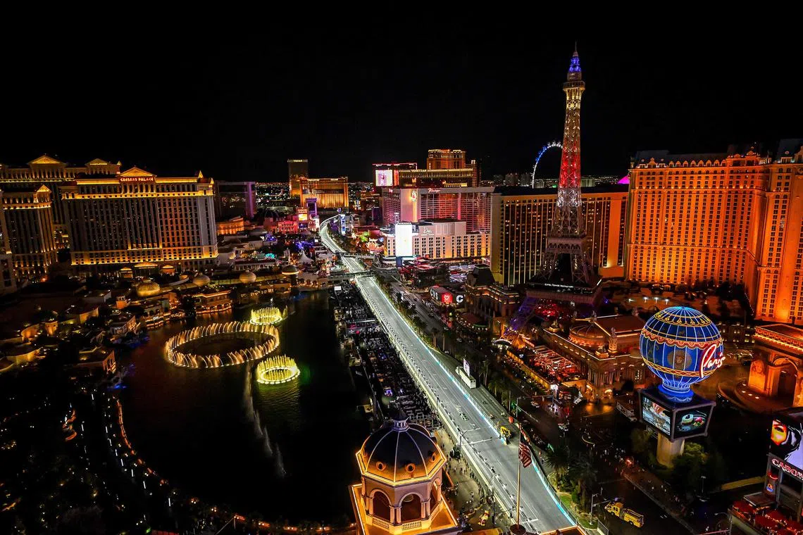 A general view of the Las Vegas Grand Prix, where Red Bull's Max Verstappen claimed his fourth straight Formula One championship.