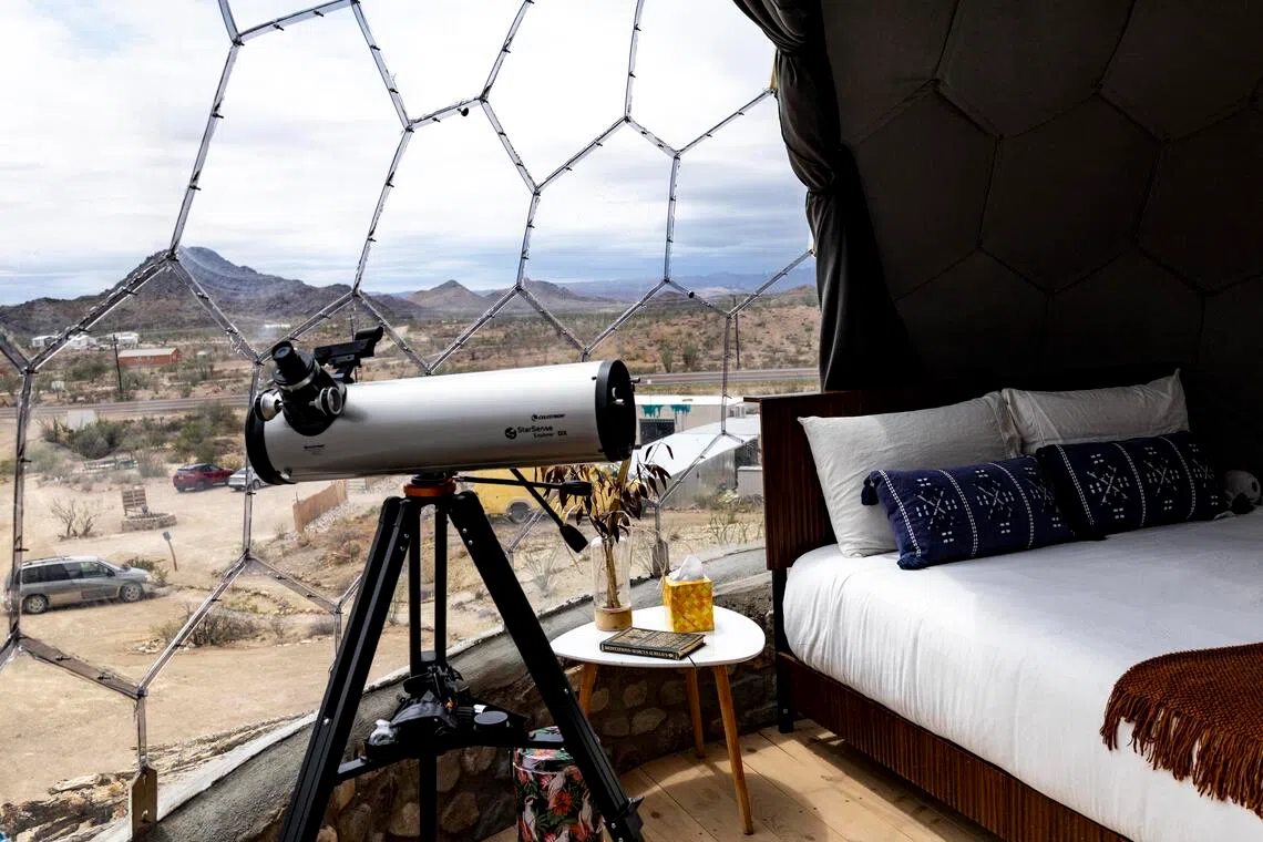 A stargazing pod at Space Cowboys, a private campground in Terlingua, West Texas.