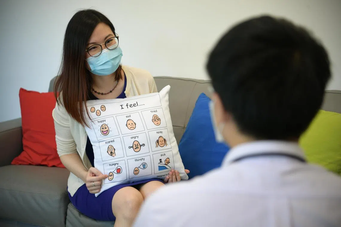 A photo illustration of a young student with mental health concerns seeking help.