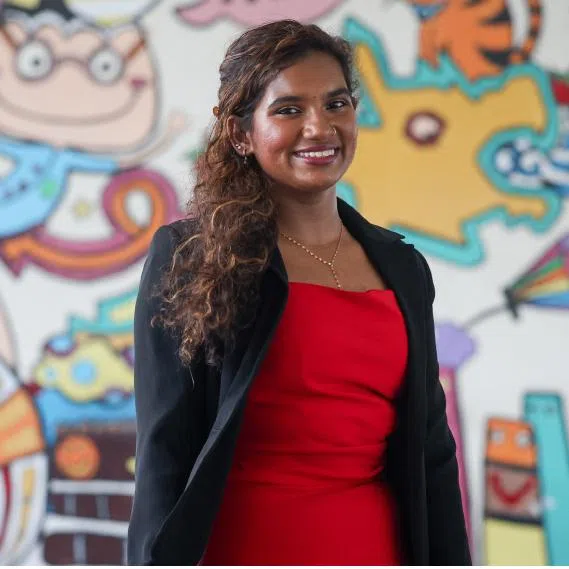 (Clockwise from top left) Mr Hermes Xhika, Mr Zhu Haibin, Ms Prithikka Divyashini and Mr Arumugam Muthu Krishnan.