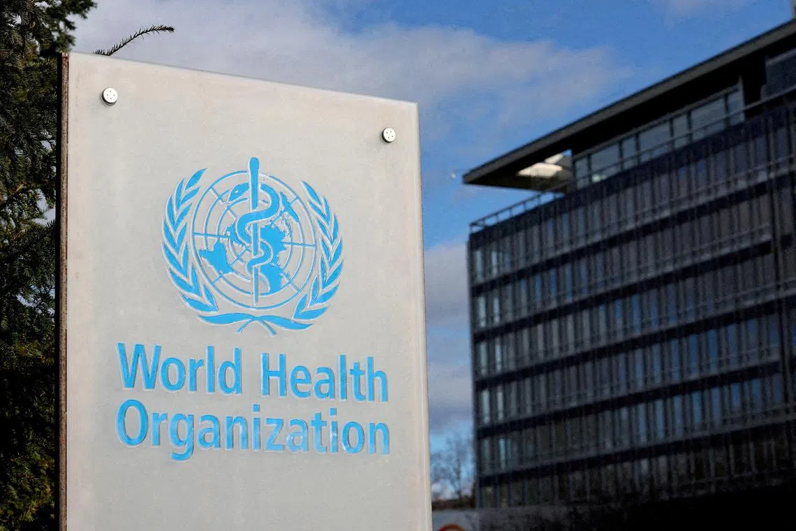 FILE PHOTO: The World Health Organization (WHO) headquarters in Geneva, Switzerland, January 28, 2025. REUTERS/Denis Balibouse/File Photo