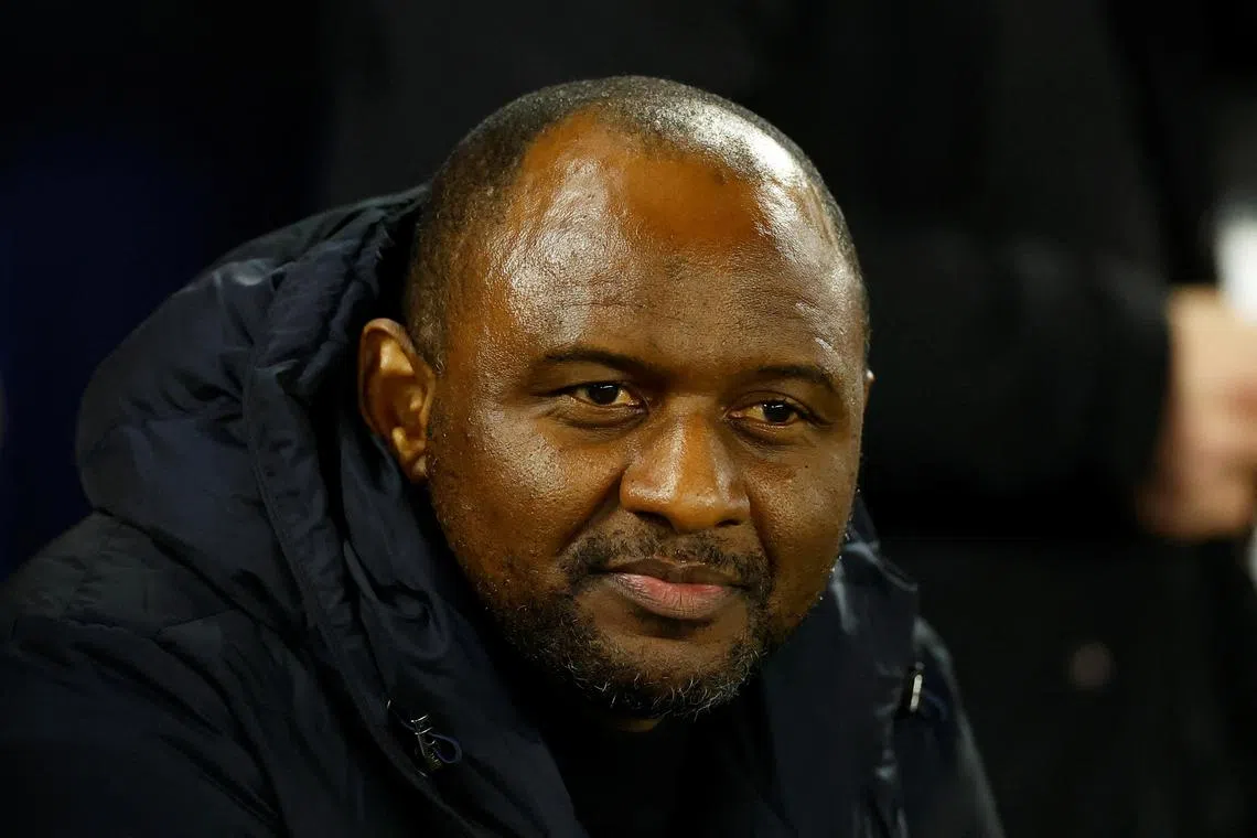 FILE PHOTO: Soccer Football - Premier League - Brighton & Hove Albion v Crystal Palace - The American Express Community Stadium, Brighton, Britain - March 15, 2023 Crystal Palace manager Patrick Vieira before the match Action Images via Reuters/Andrew Boyers/File Photo