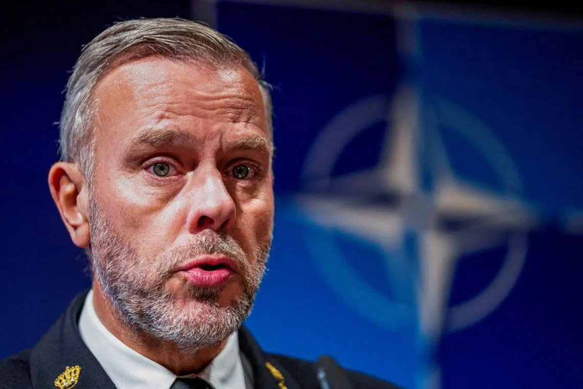 FILE PHOTO: Press conference with NATO's military commander, Admiral Rob Bauer  and defense chief, General Eirik Kristoffersen in connection with NATO's MCC23 at the Holmenkollen Scandic hotel in Oslo, Norway September 16, 2023.   NTB/Lise Aserudvia REUTERS   ATTENTION EDITORS - THIS IMAGE WAS PROVIDED BY A THIRD PARTY. NORWAY OUT. NO COMMERCIAL OR EDITORIAL SALES IN NORWAY./File Photo