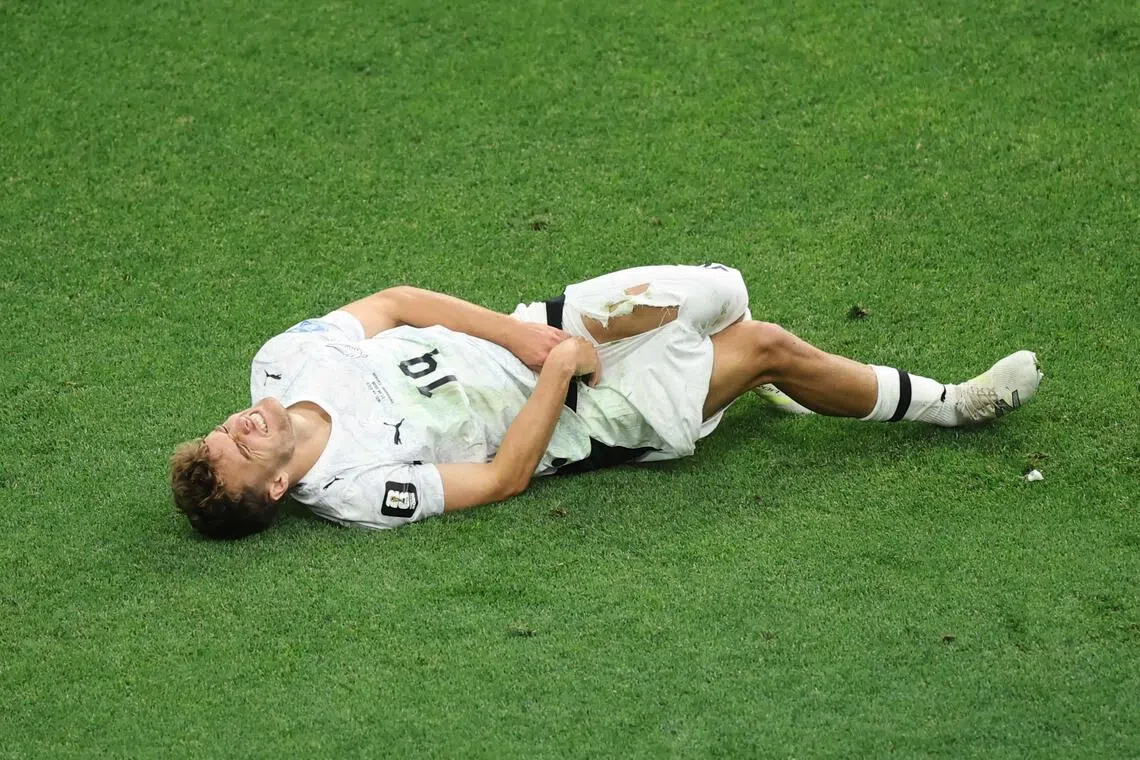 Ben Old’s shorts were damaged after he was trampled on by Egypt defender Yasser Ibrahim.