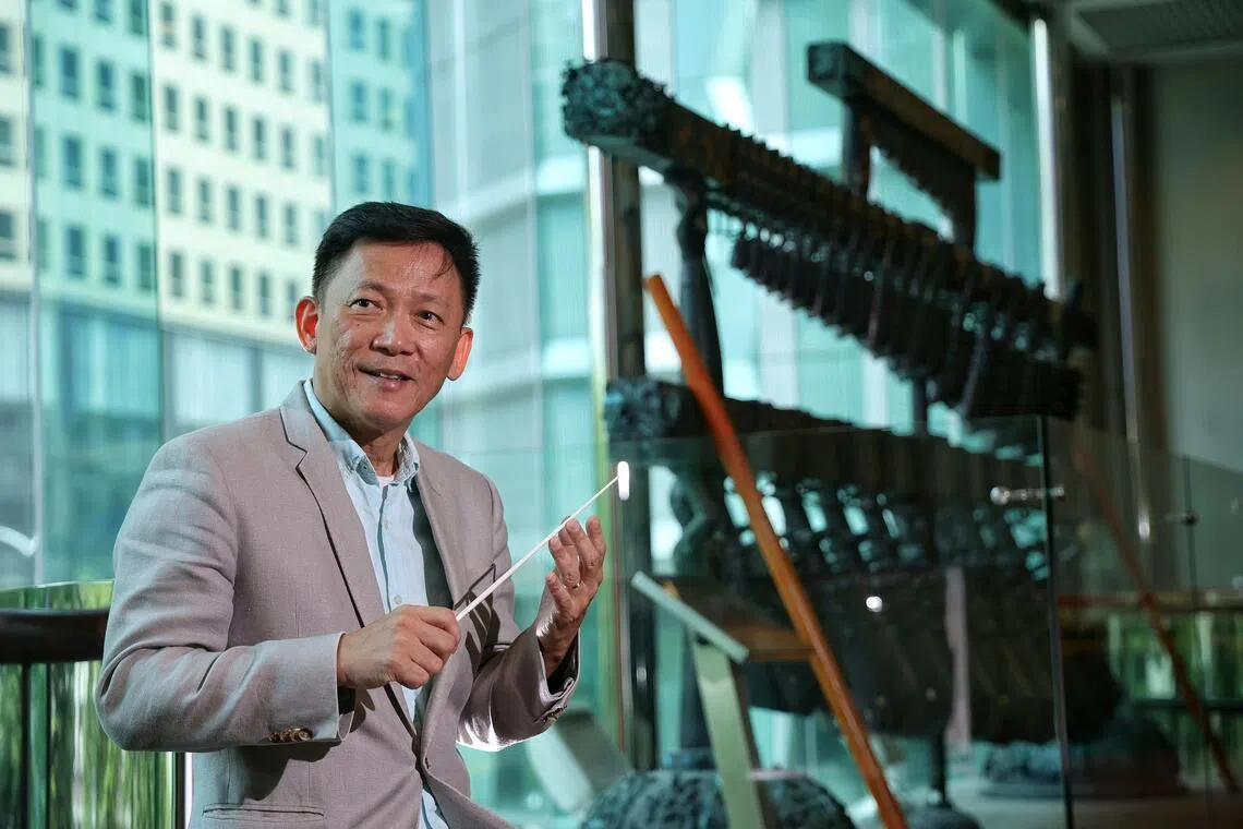 Portrait of principal conductor Quek Ling Kiong, for the 30th anniversary of Singapore Chinese Orchestra, on July 10, 2026.