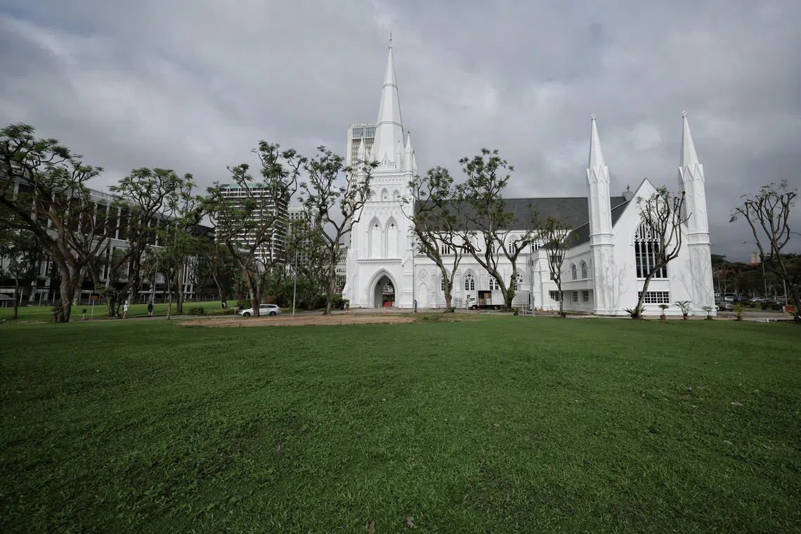 Huang Guang Zheng was charged with voluntarily causing hurt to a man at St Andrew’s Cathedral on Oct 25, 2023.