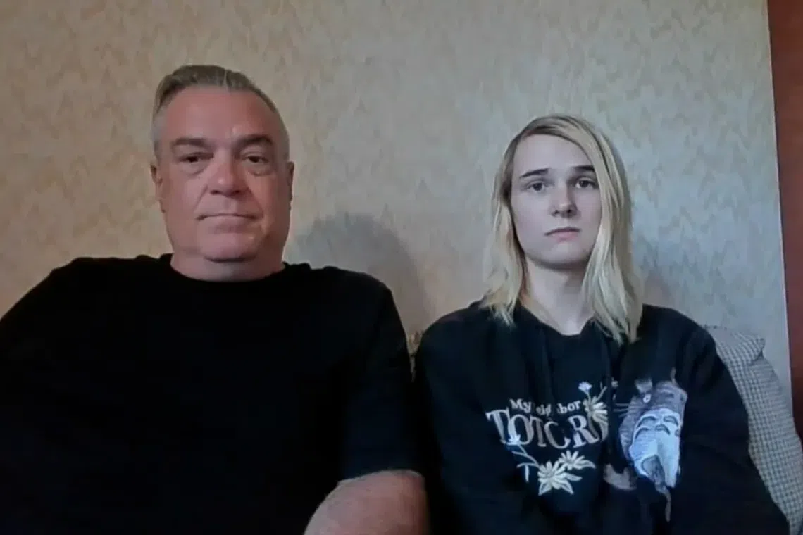 Mr Mark Walztoni (left) and his 17-year-old daughter Cobalt Sovereign.