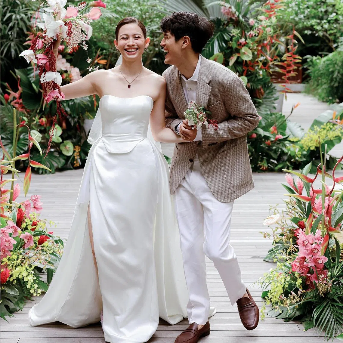 In a previous interview with ST, Nathan Hartono said that he and Liz Sergeant Tan had been planning the wedding for over a year.