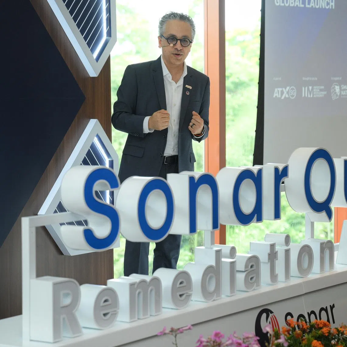 Sonar CEO Tariq Shaukat during the launch of the SonarQube Remediation Agent, on the sidelines of the Asia Tech x Summit 2026 on May 21.