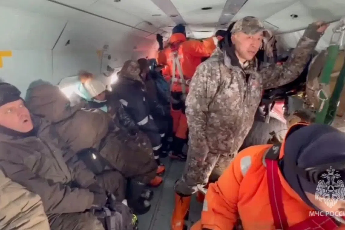 Russia says it rescues all 139 fishermen stranded on ice floe in