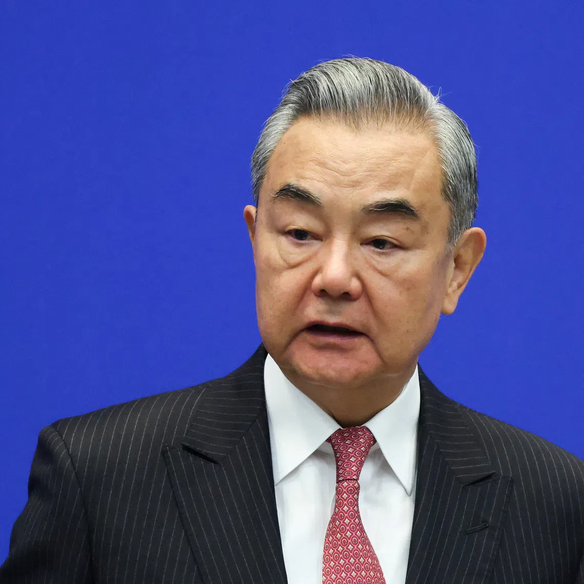 Chinese Foreign Minister Wang Yi delivers his speech at the opening ceremony of the Lanting Forum in Beijing, China, October 27, 2025. REUTERS/Maxim Shemetov