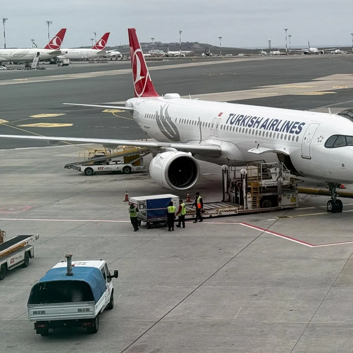 A parked aircraft at Istanbul International Airport. Flights from the Imam Khomeini Airport in Tehran will resume on April 25, with the first few headed to Istanbul, Turkey, and Muscat in Oman.