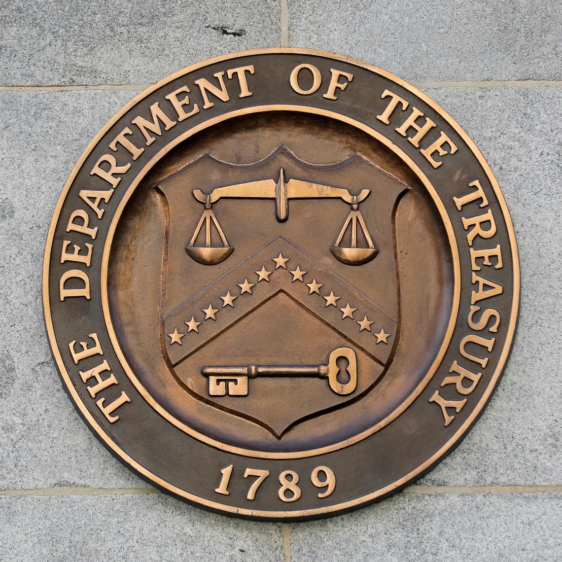 Signage is seen at the United States Department of the Treasury headquarters in Washington, D.C., U.S., August 29, 2020. REUTERS/Andrew Kelly