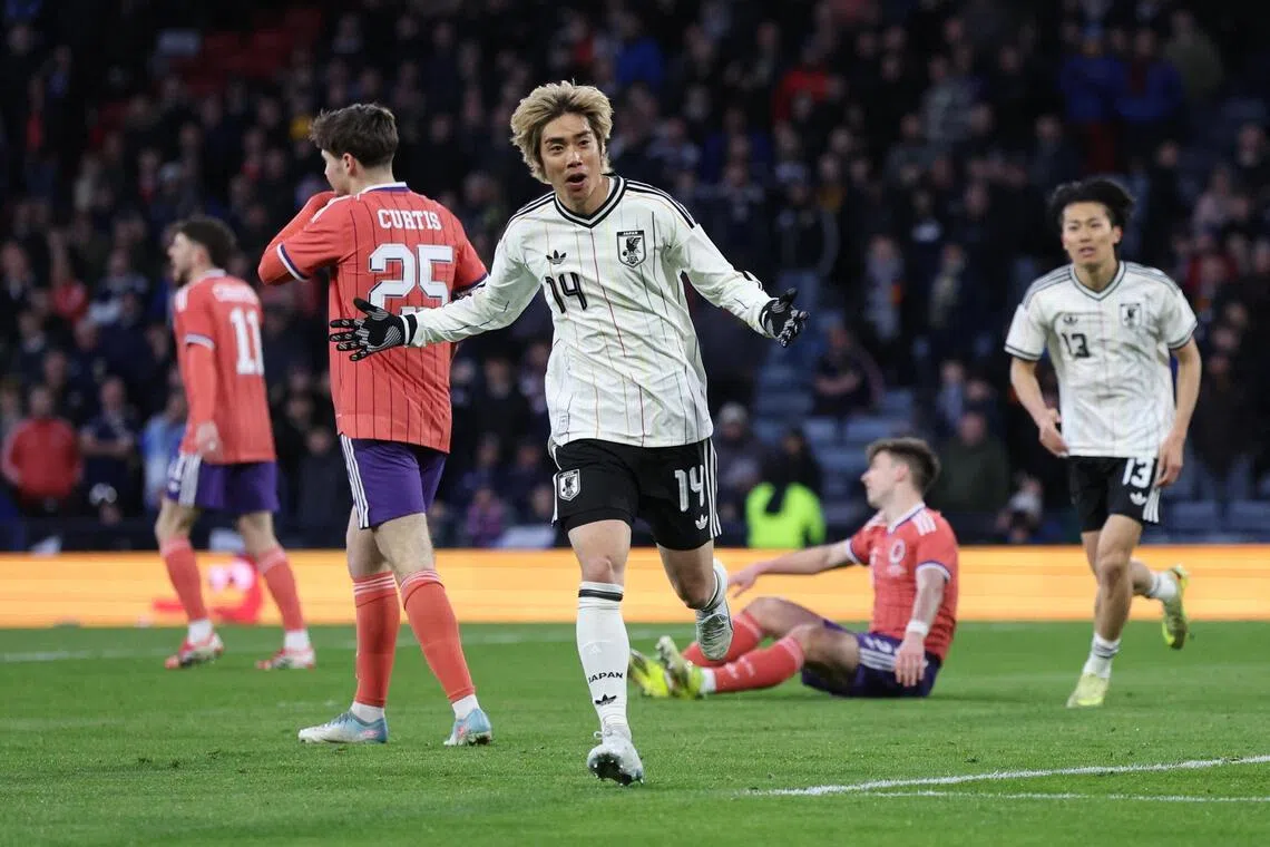 Japan strike late to beat Scotland in World Cup friendly