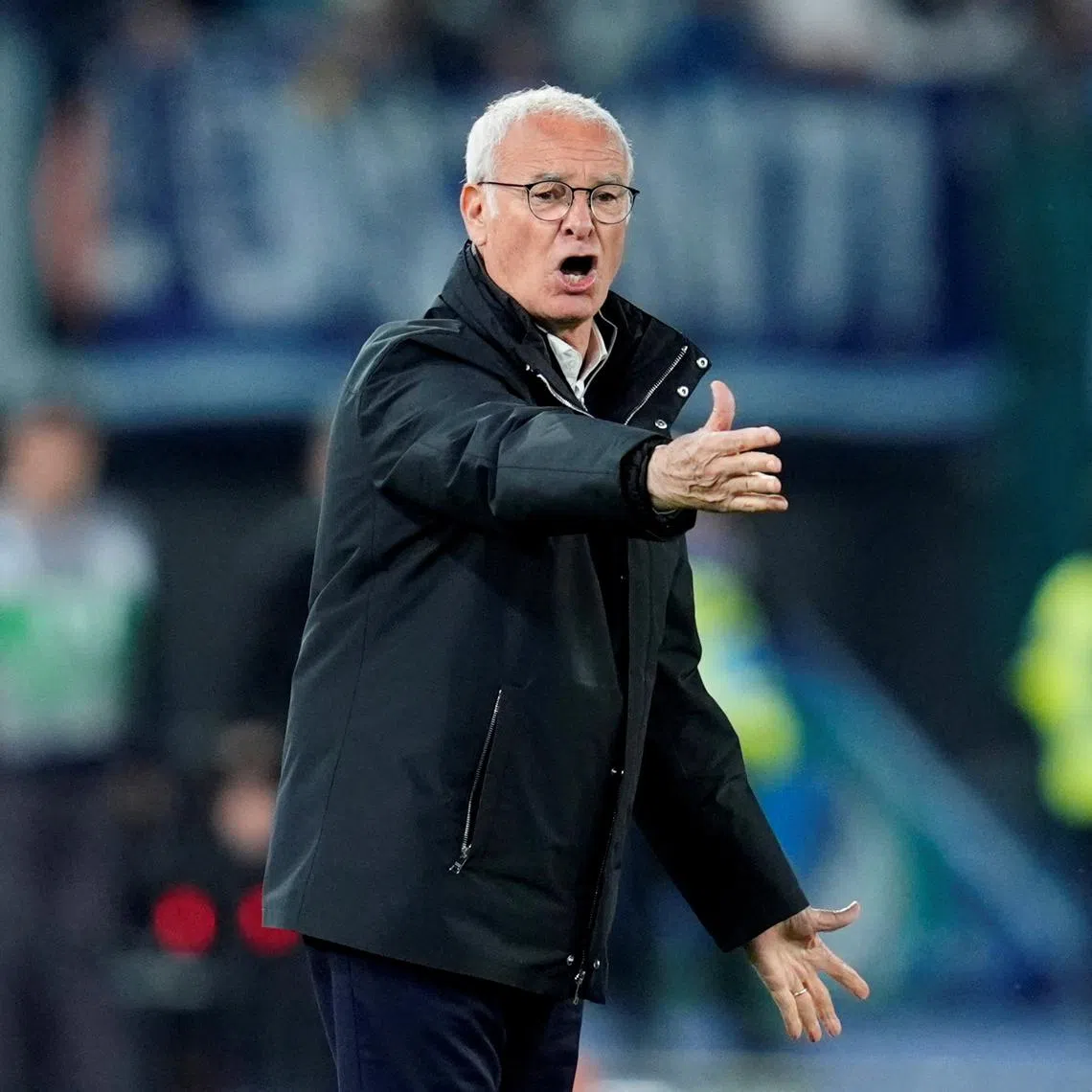 FILE PHOTO: Soccer Football - Serie A - Lazio v AS Roma - Stadio Olimpico, Rome, Italy - April 13, 2025 AS Roma coach Claudio Ranieri reacts REUTERS/Matteo Ciambelli/File Photo