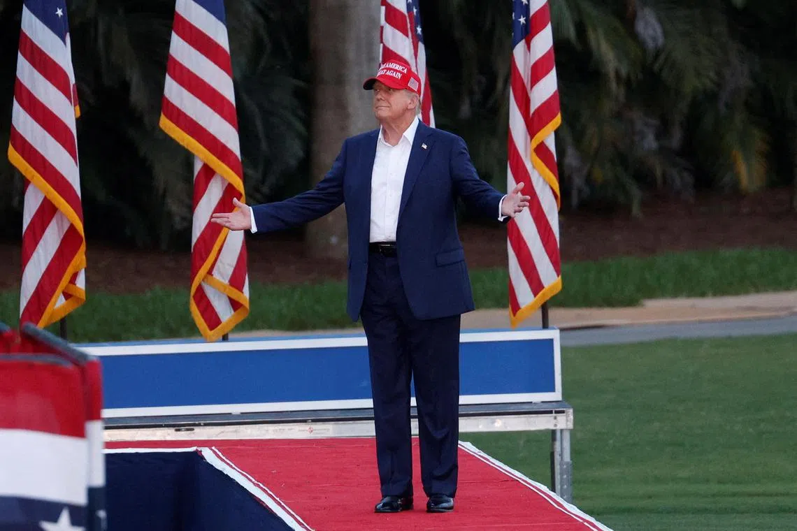 Republican presidential candidate and former US President Donald Trump attends a campaign rally at his golf resort in Doral, Florida on July 9.