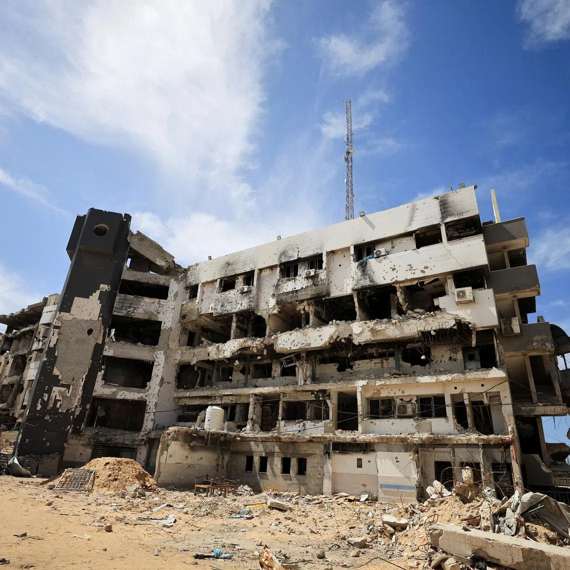 The damaged Al-Shifa Hospital during the war in Gaza City, March 31, 2026. REUTERS/Dawoud Abu Alkas