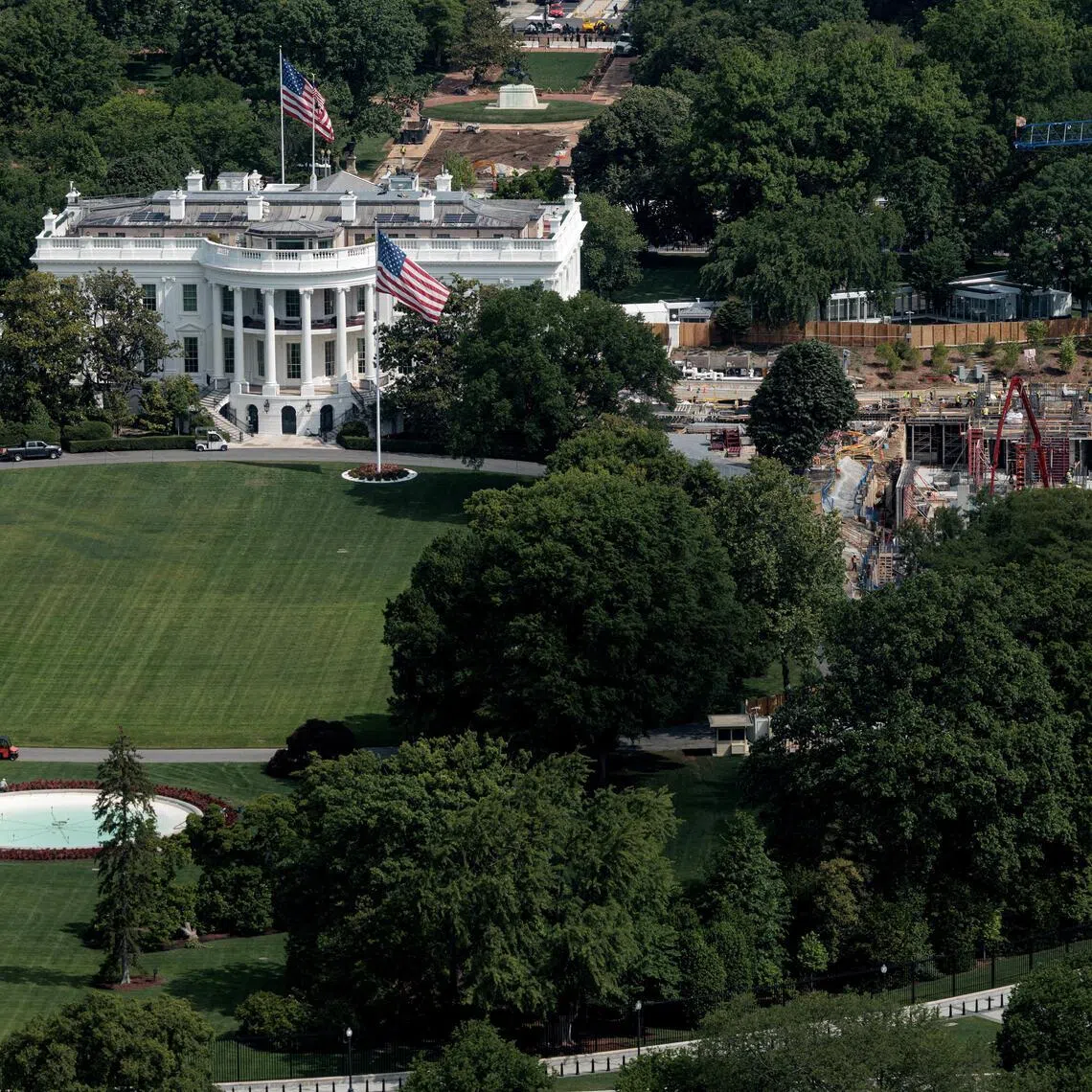 Construction continues on the planned White House ballroom in the area of the former East Wing in Washington, DC, US, on May 14. 