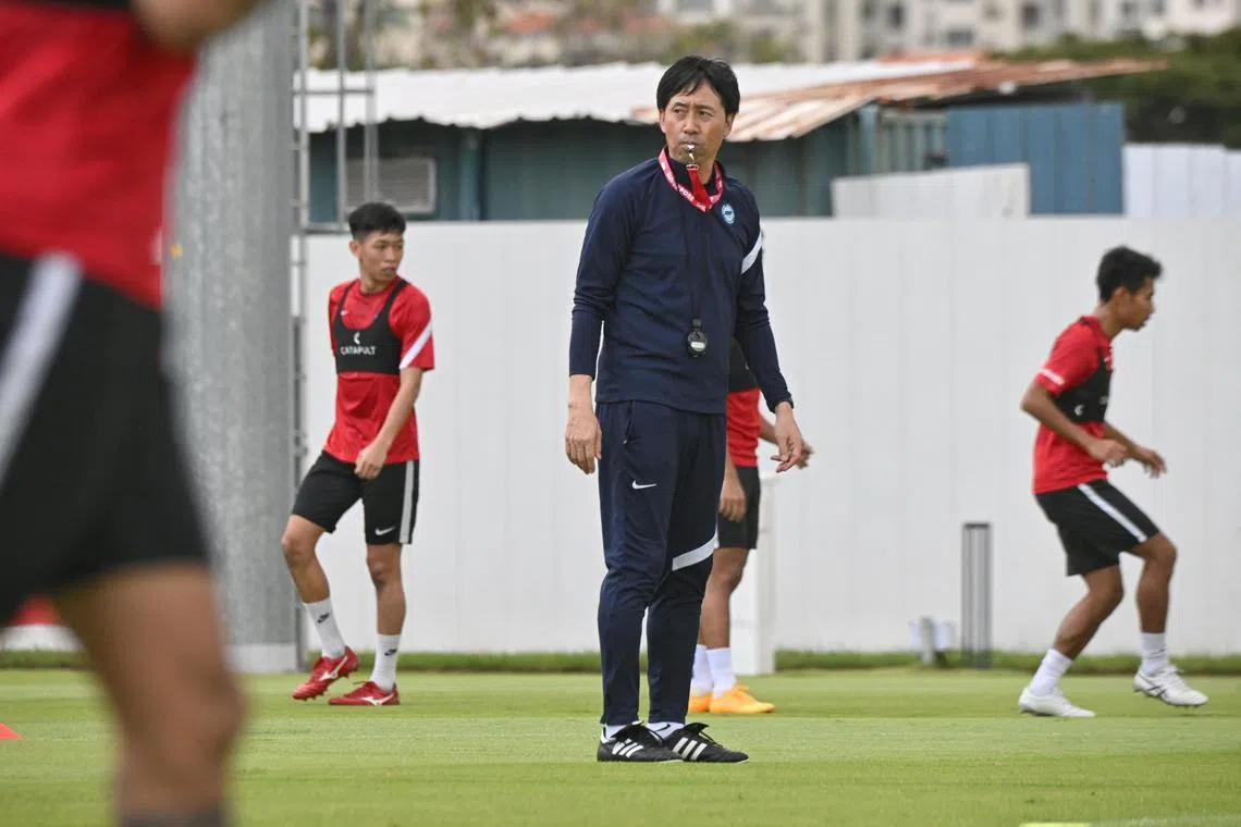 Takayuki Nishigaya during the national team training session at Kallang Football Hub on 21 December 2022.



/Singapore scene-setter ahead of Asean Football Federation Championship - featuring what the senior players have to say about leading the team and the legacy they hope to leave behind