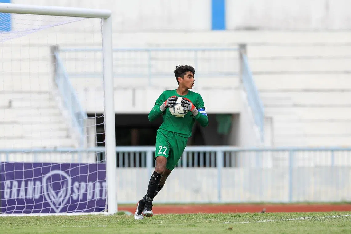 Singapore Under-16 goalkeeper Veer Karan Sobti.
