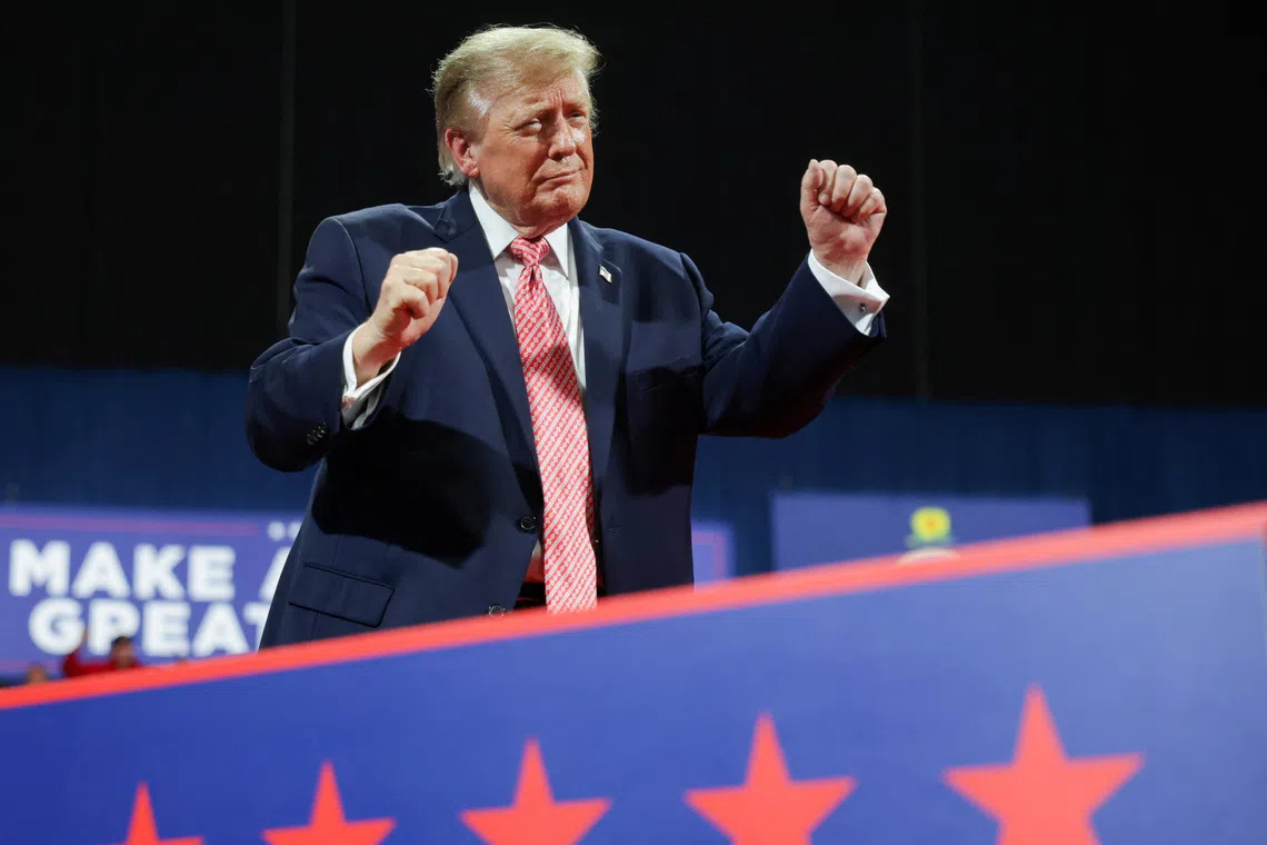 US President Donald Trump pointed to widespread protests in France as a scenario that could erupt in the United States unless Republicans win. He provided no evidence.
