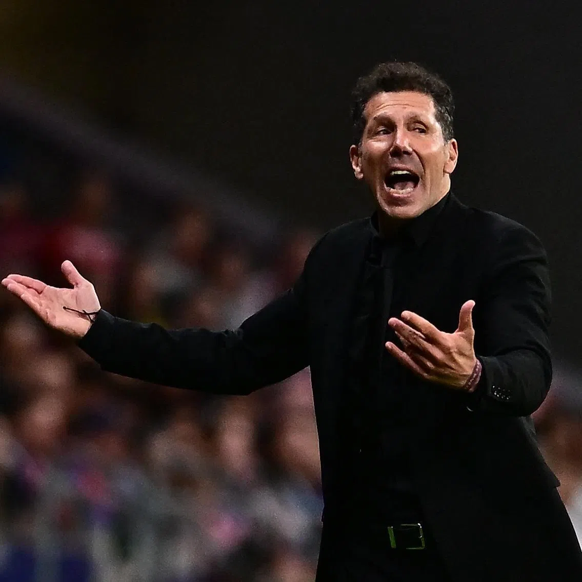 Atletico Madrid coach Diego Simeone during the La Liga match against Athletic Bilbao.