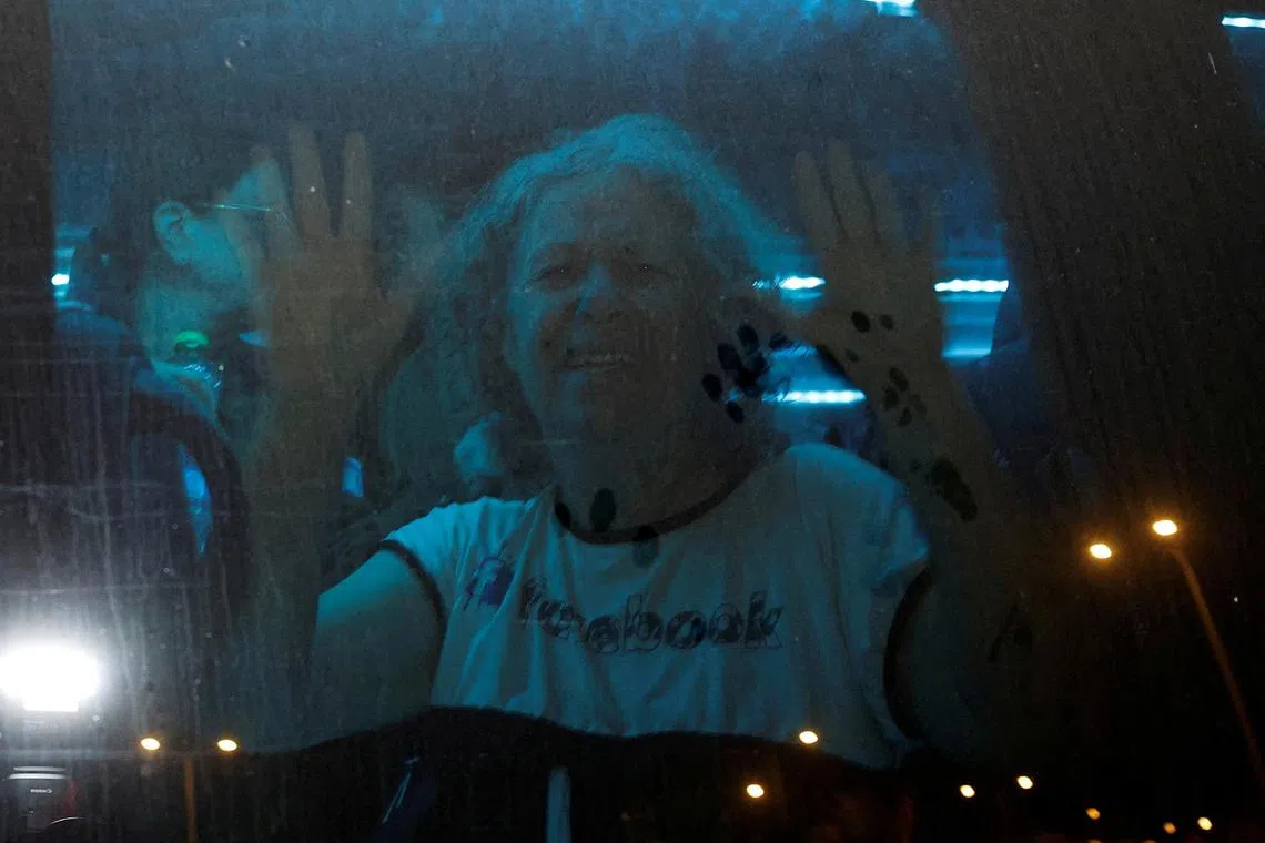 Aviva Siegel arriving back in Israel after being  released by Hamas in November 2023.