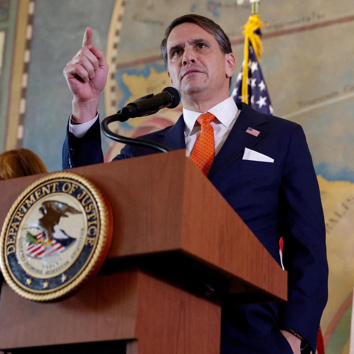 FILE PHOTO: Acting U.S. Attorney General Todd Blanche speaks at Freedom Tower in Miami, Florida, U.S., May 20, 2026. REUTERS/Marco Bello/File Photo
