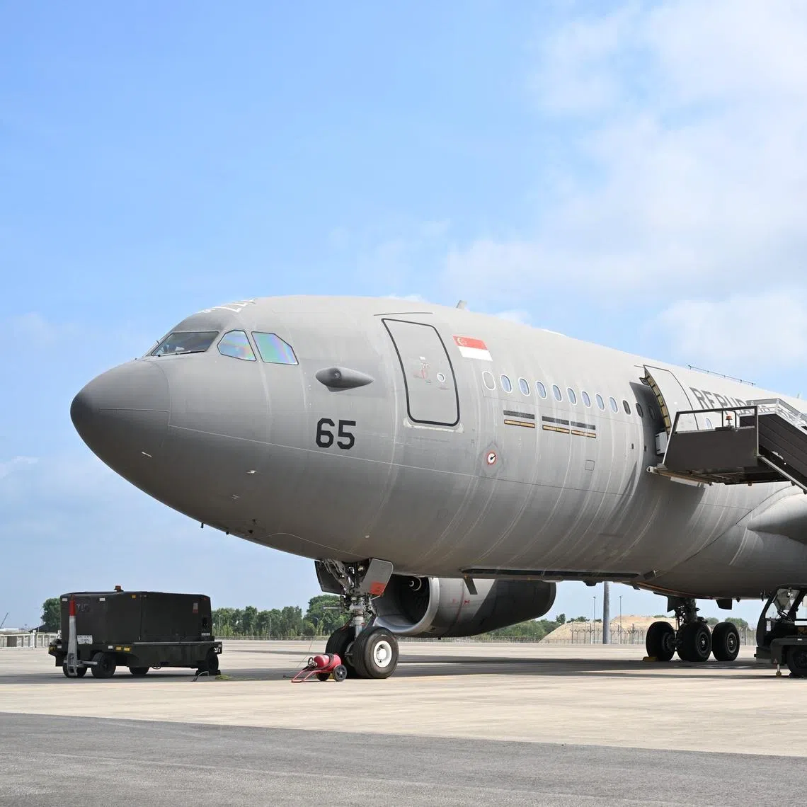 The multi-role tanker transport aircraft that was used for the two repatriation flights from Riyadh and Jeddah.