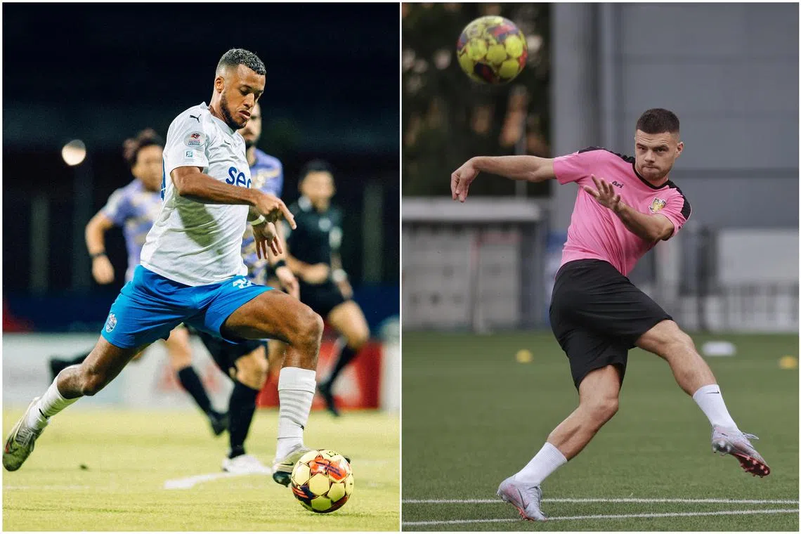 Richairo Zivkovic (left) and Djorde Maksimovic in action.