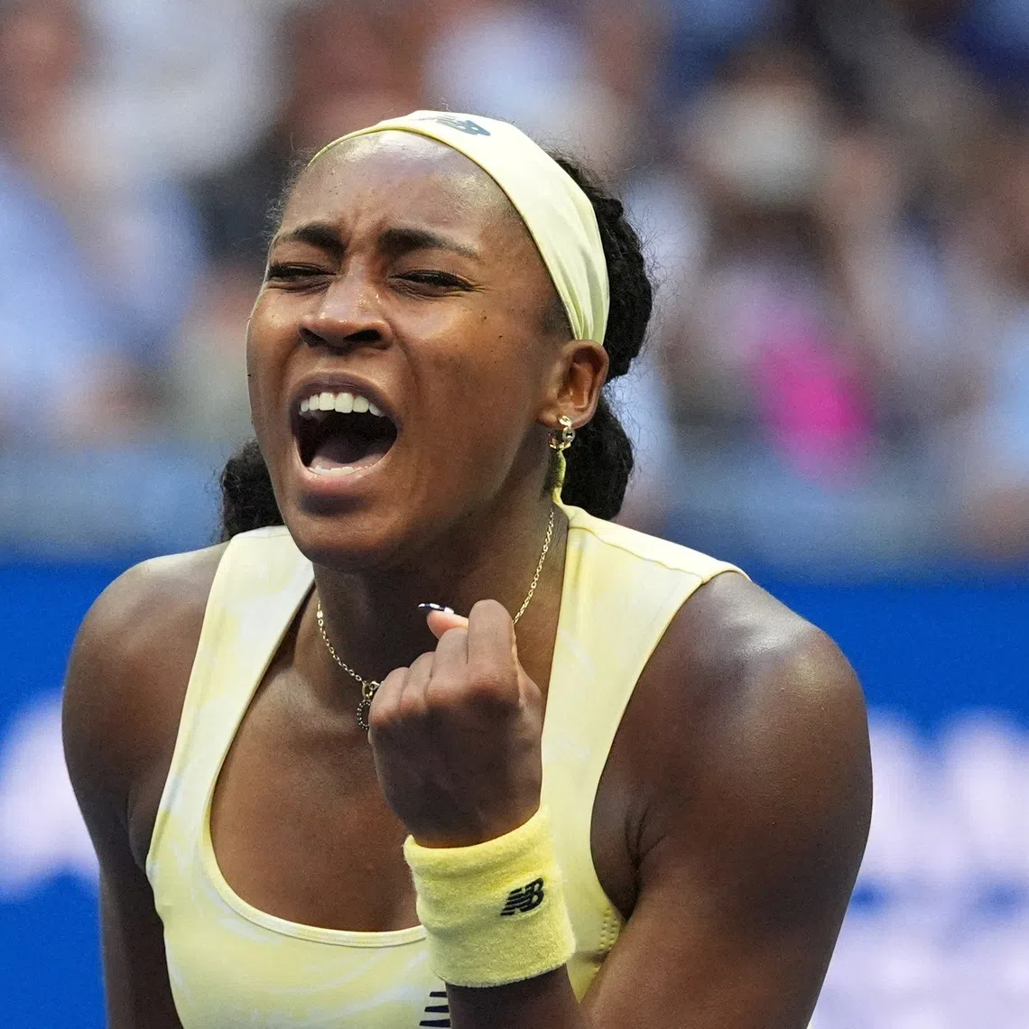 Tennis - U.S. Open - Flushing Meadows, New York, United States - September 5, 2026 Coco Gauff of the U.S. celebrates after winning her third round match against Spain's Cristina Bucsa IMAGN IMAGES via Reuters/Robert Deutsch