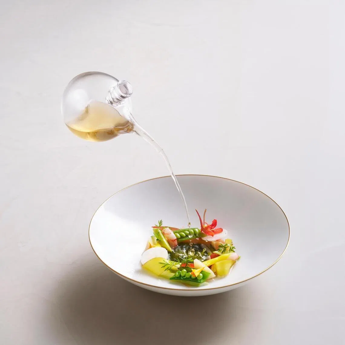 Two Beginnings, One Dish - a new course at Restaurant Born combines soup and salad