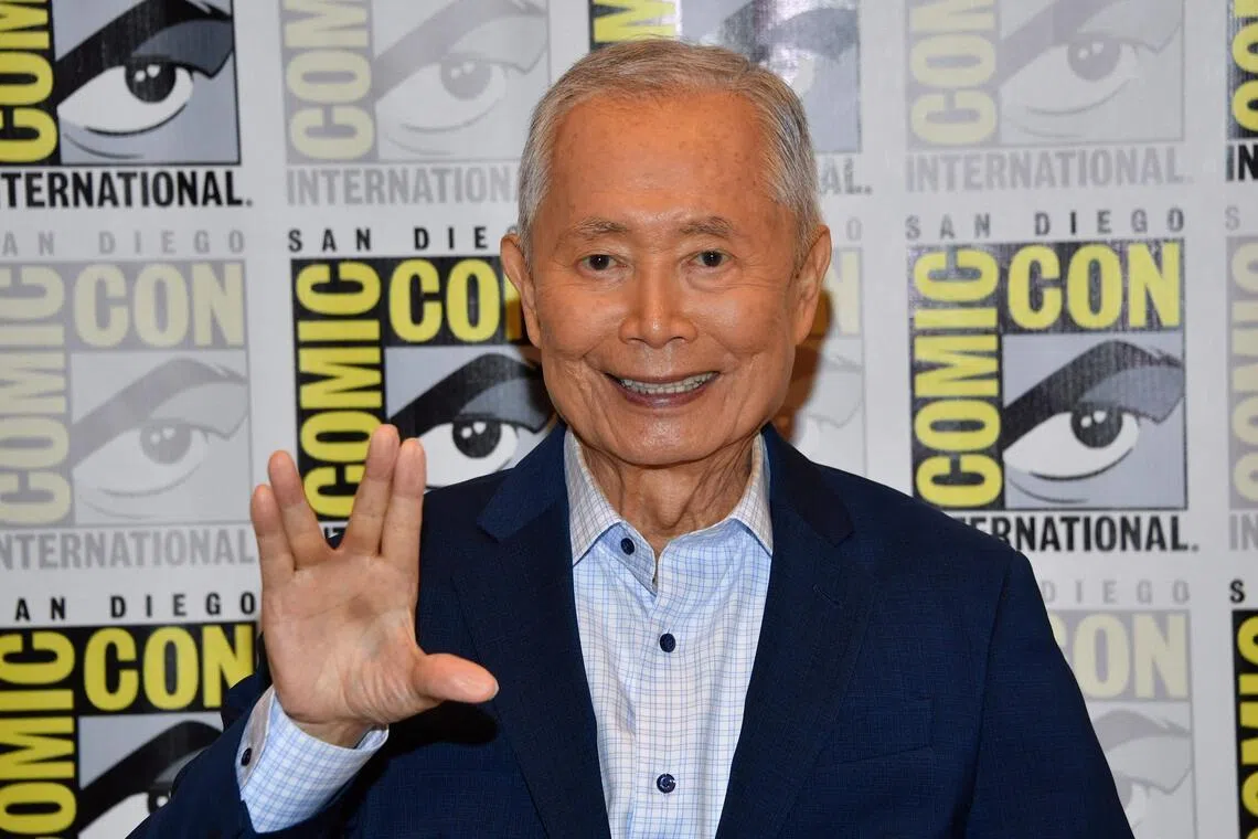 US actor George Takei attends Star Trek: 60th Anniversary press line during Comic-Con International in San Diego on July 25.